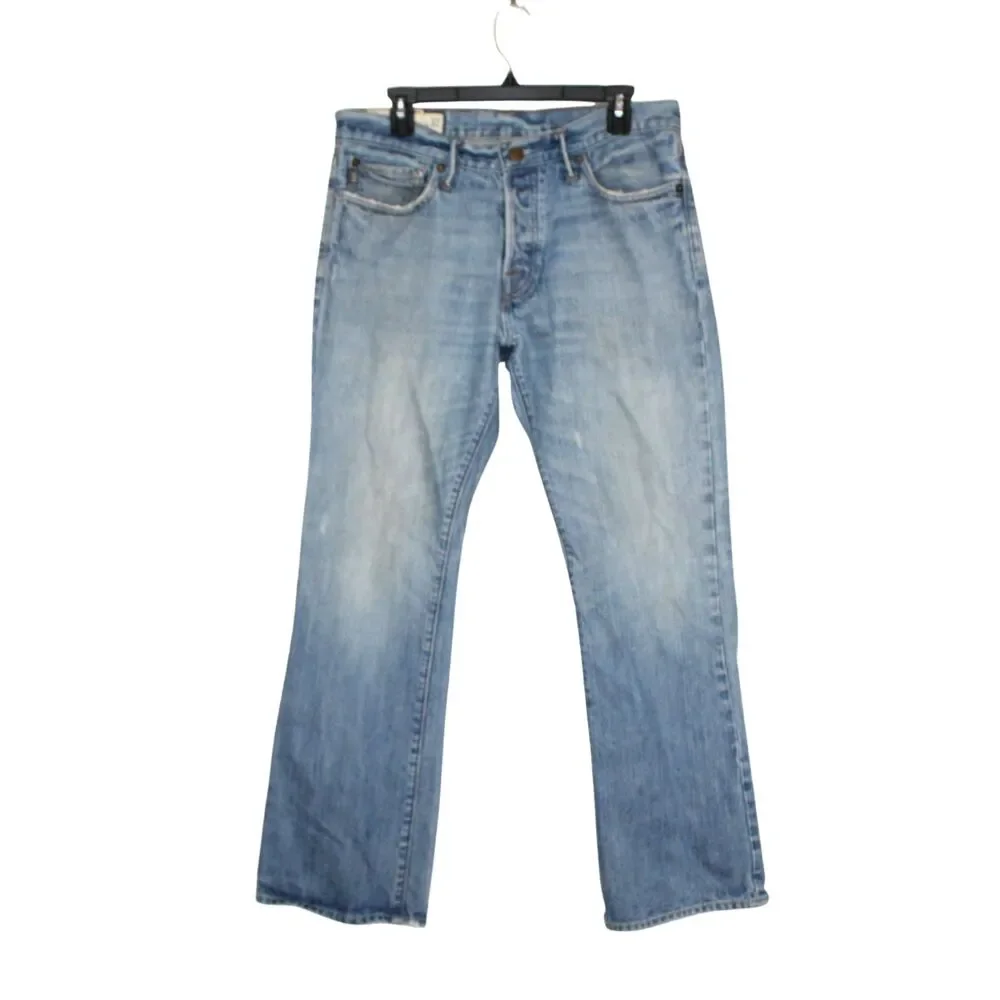 Y2K Abercrombie and Fitch mens jeans size 32x30 medium wash button fly faded